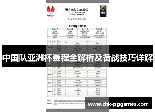 中国队亚洲杯赛程全解析及备战技巧详解 中国队亚洲杯赛程全解析及备战技巧详解